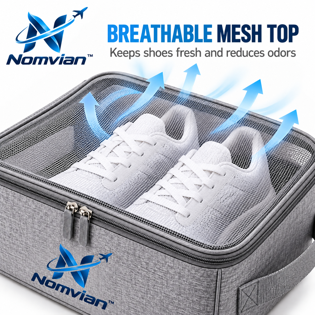 Nomvian™ ShoeGuard Travel Bags – Breathable Shoe Storage Bags for Travel, Closet Organization & Everyday Protection