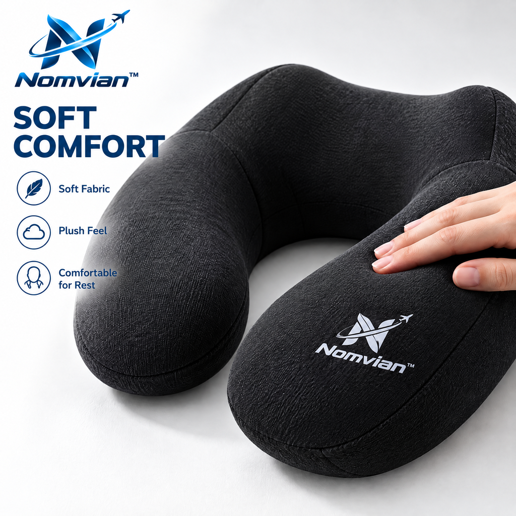 Nomvian™ CloudRest Travel Pillow – Ergonomic U-Shaped Neck Pillow for Flights, Road Trips, Office Rest & Everyday Comfort