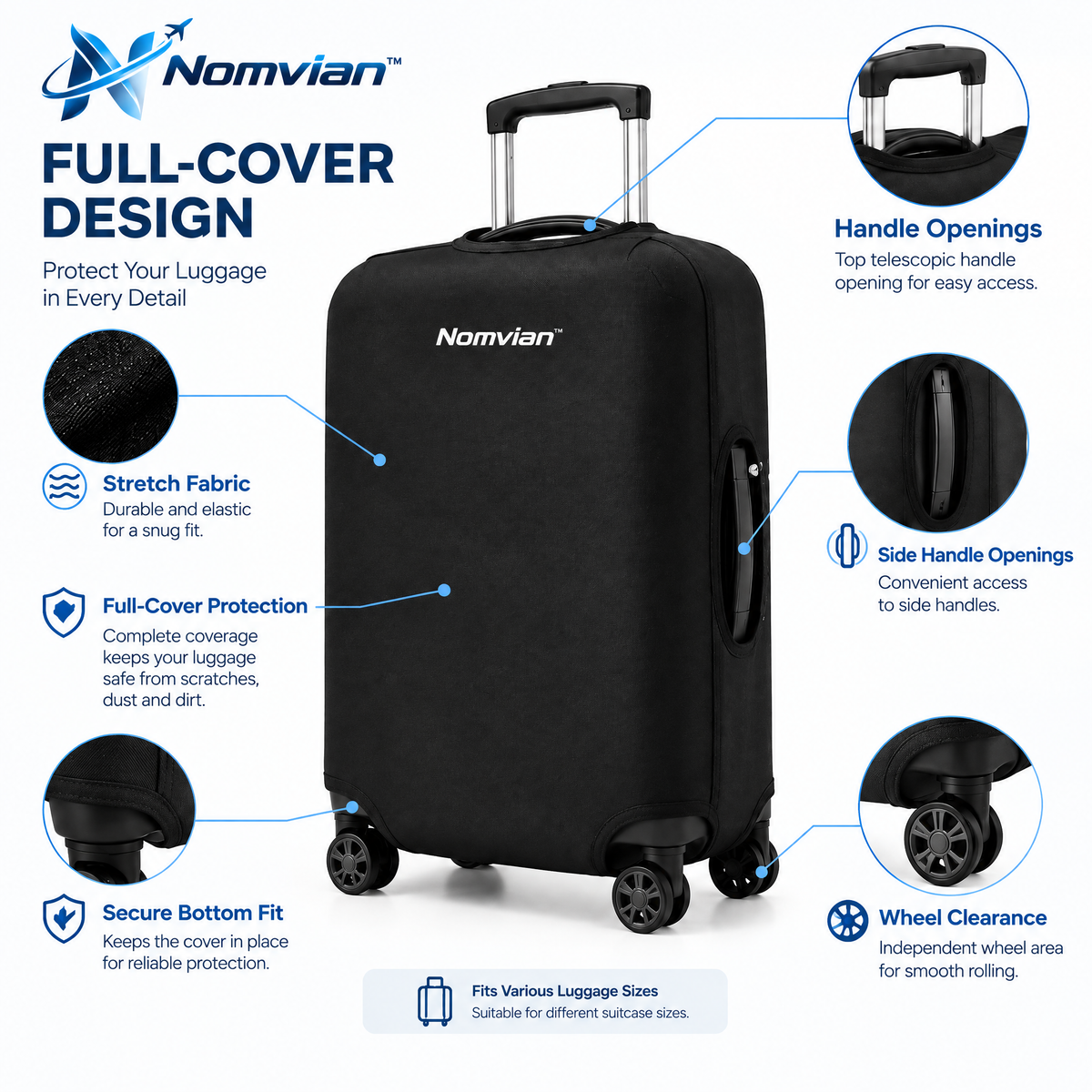 Nomvian™ TravelEase Foot Hammock – Portable Under Desk Foot Rest for Flights, Office, Home & Long-Distance Travel