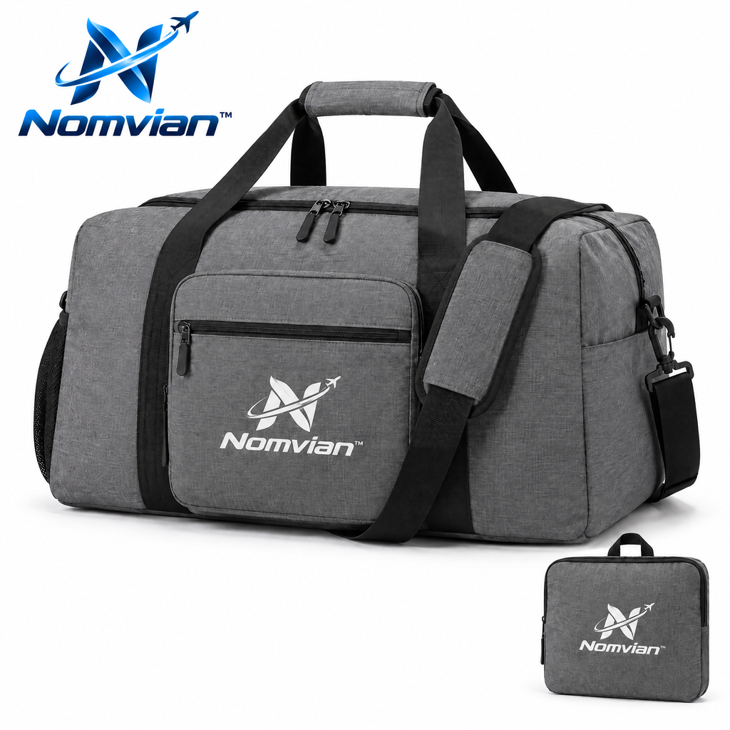 Nomvian™ FoldAway Travel Bag – Lightweight Expandable Folding Duffel Bag for Trips, Storage, Gym & Everyday Carry