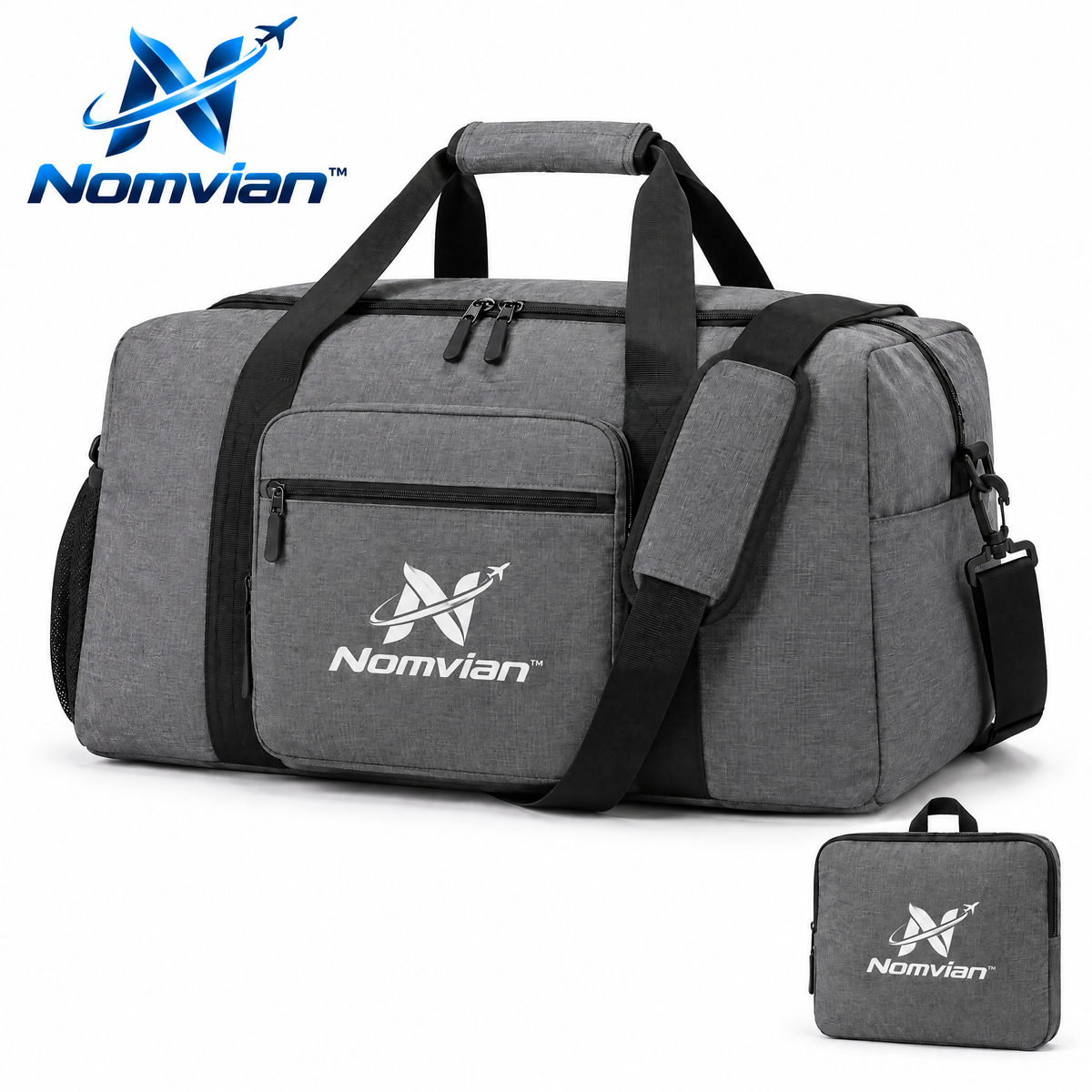 Nomvian™ FoldAway Travel Bag – Lightweight Expandable Folding Duffel Bag for Trips, Storage, Gym & Everyday Carry