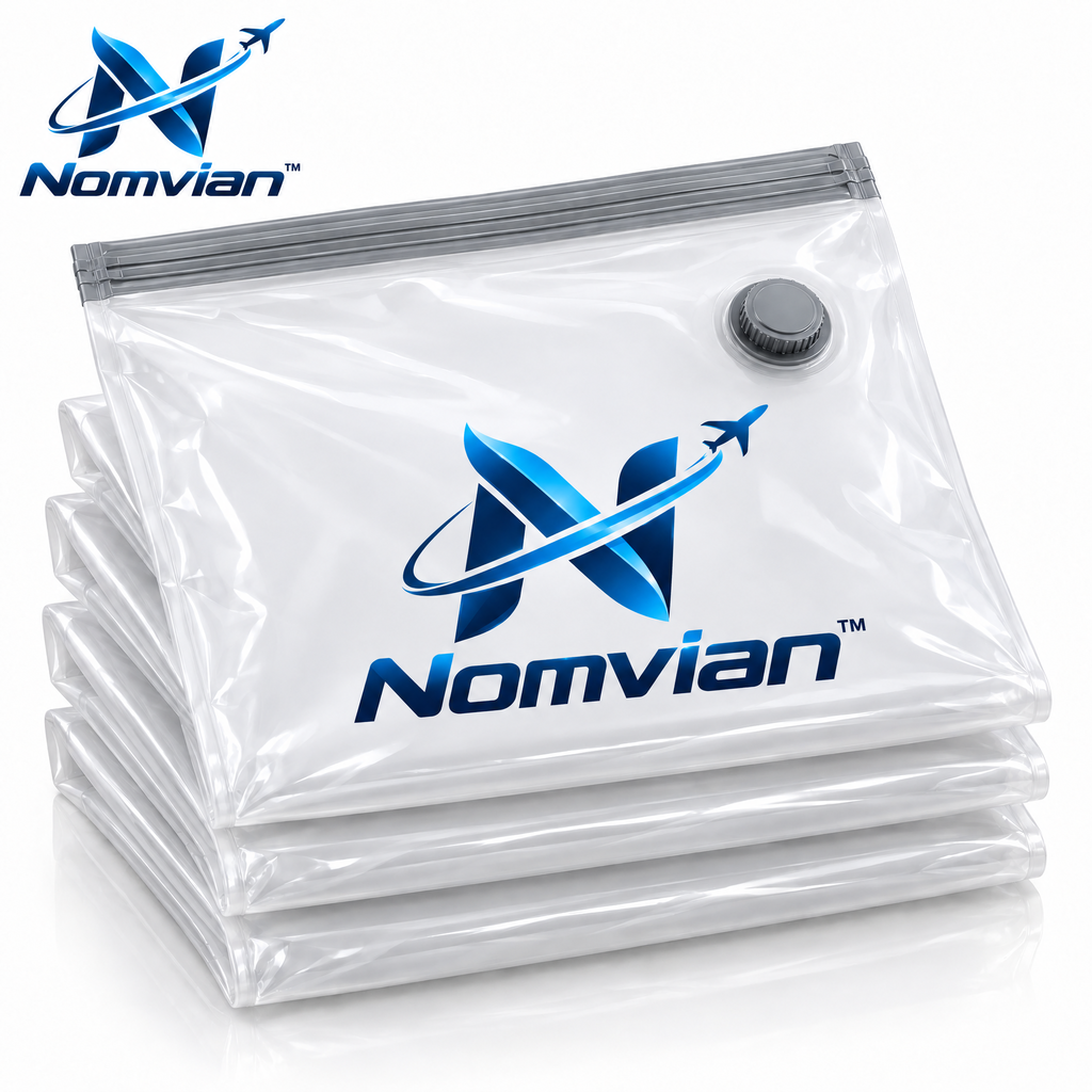 Nomvian™ SpaceSaver Compression Bags – Vacuum Storage Bags for Travel Packing, Clothing Organization & Space-Saving Storage