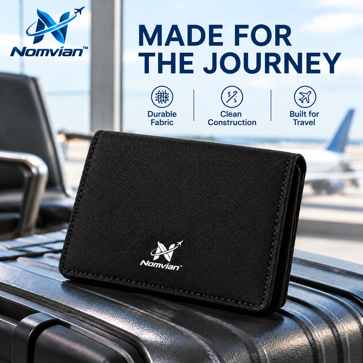 Nomvian™ TravelGuard Passport Holder – Slim Passport Organizer Wallet for Travel Documents, Cards & Everyday Essentials