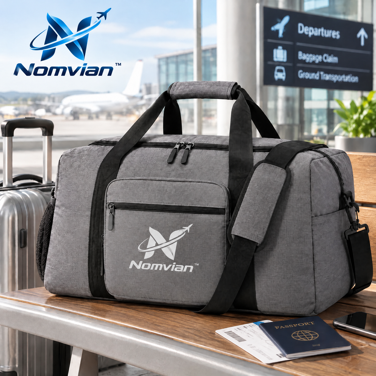 Nomvian™ FoldAway Travel Bag – Lightweight Expandable Folding Duffel Bag for Trips, Storage, Gym & Everyday Carry