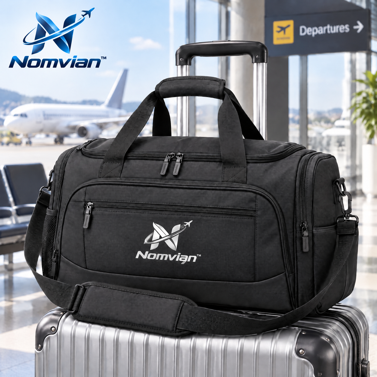 Nomvian™ Weekend Escape Travel Bag – Spacious Carry-On Duffel Bag for Short Trips, Gym, Business Travel & Everyday Adventures