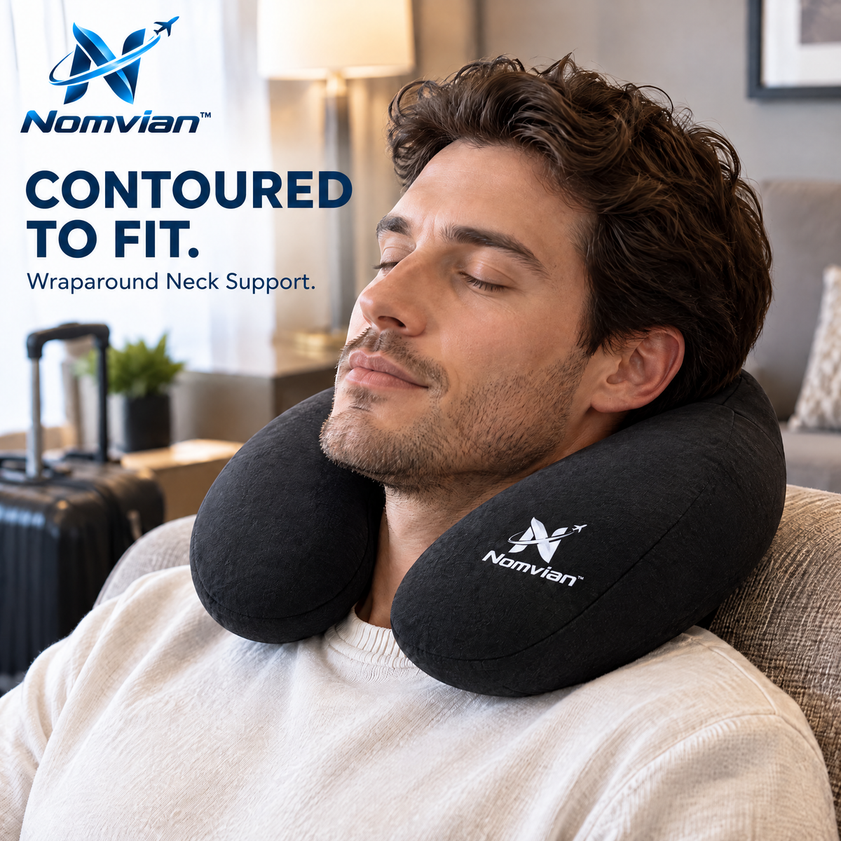Nomvian™ CloudRest Travel Pillow – Ergonomic U-Shaped Neck Pillow for Flights, Road Trips, Office Rest & Everyday Comfort