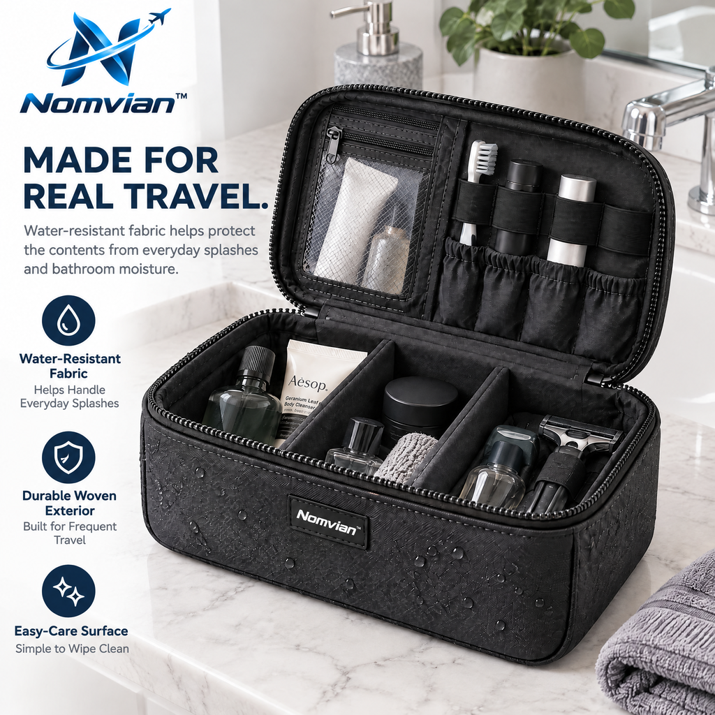 Nomvian™ FreshPack Toiletry Bag – Portable Travel Wash Bag with Multi-Compartment Storage for Toiletries, Cosmetics & Daily Essentials