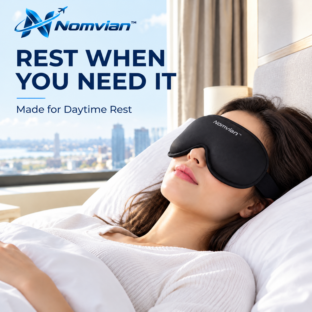 Nomvian™ DreamShield Sleep Mask – Premium Light Blocking Eye Mask for Travel, Sleep, Meditation & Everyday Rest